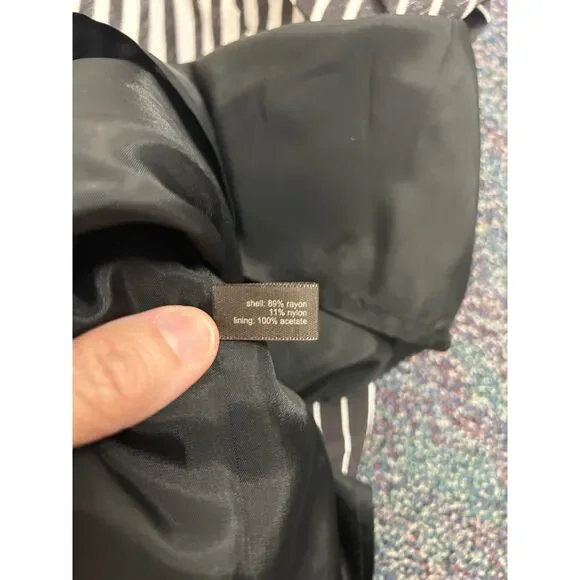 The Limited Black White Striped Pleated Skirt Size Small A-Line Lined - Picture 6 of 7